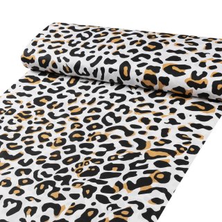 Bavlněná látka/plátno Sandra SA-409 Leopardí vzor na bílém - šířka 160 cm - detail 1 - Biante.cz