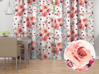 Bavlněný závěs na míru Sandra SA-669 Červeno-růžové akvarelové květy - Biante.cz Bavlněný závěs na míru Sandra SA-669 Červeno-růžové akvarelové květy - Biante.cz