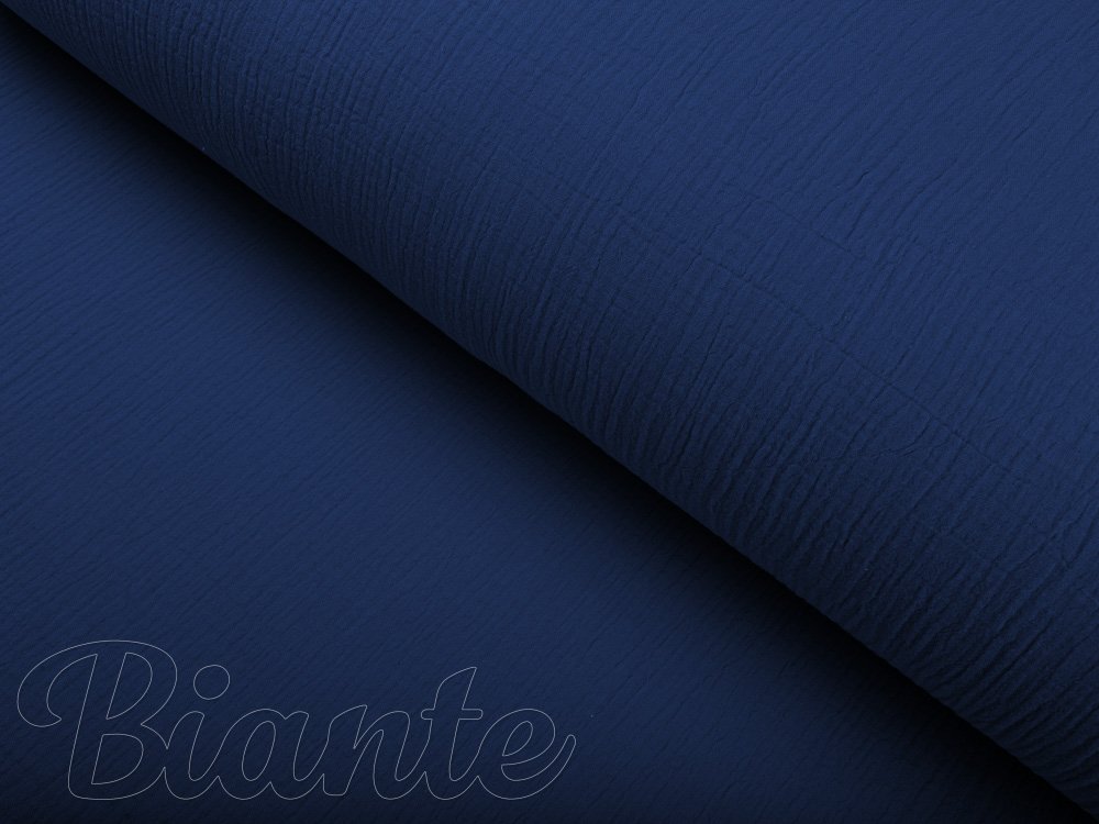 Mušelín dvojitá gázovina MSN-055 Tmavě modrá - metráž šířka 140 cm - detail 4 - Biante.cz