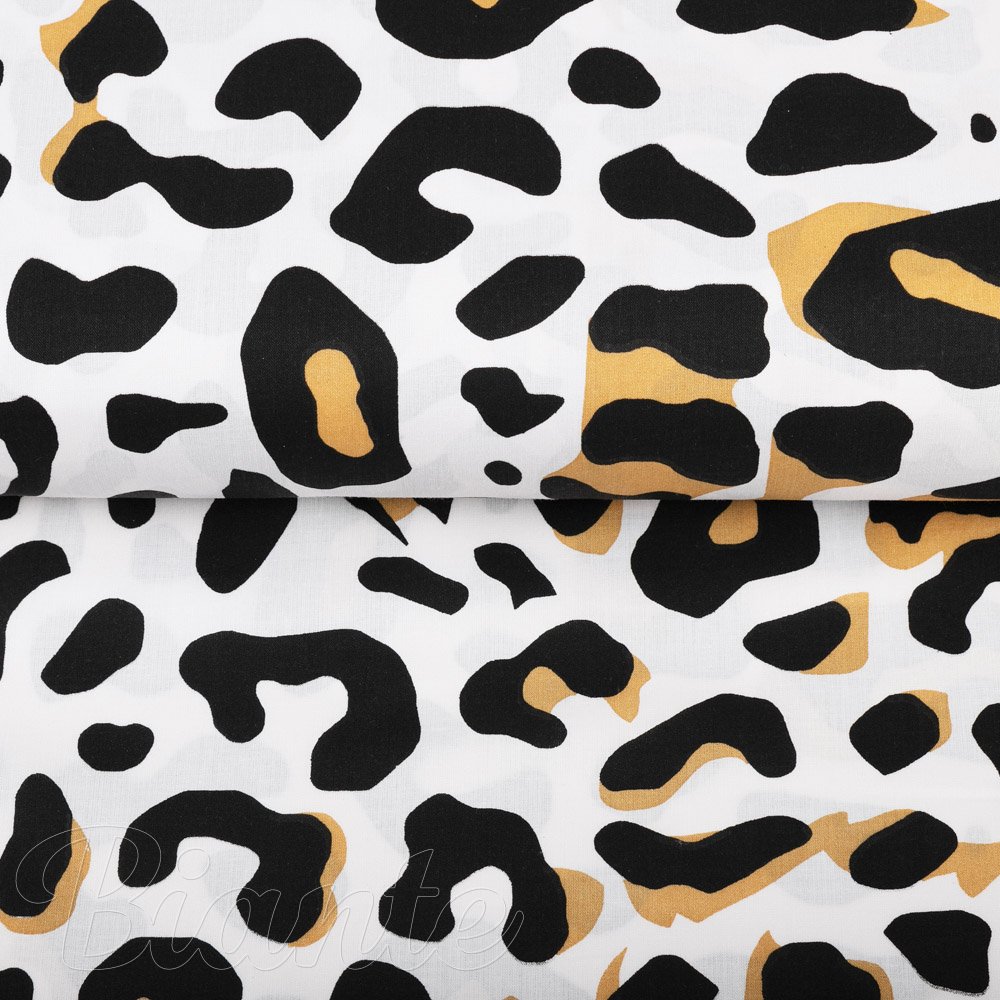 Bavlněná látka/plátno Sandra SA-409 Leopardí vzor na bílém - šířka 160 cm - detail 2 - Biante.cz
