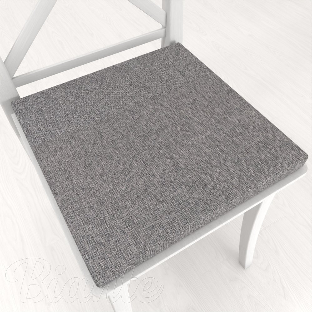 Čtvercový podsedák BKT-551 Šedý režný - 38x38x3 cm - Biante.cz
