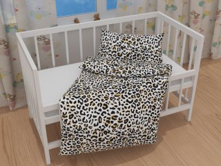 Dětské bavlněné povlečení do postýlky Sandra SA-409 Leopardí vzor na bílém - detail 1 - Biante.cz Dětské bavlněné povlečení do postýlky Sandra SA-409 Leopardí vzor na bílém - detail 1 - Biante.cz