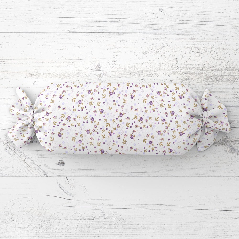 Polštář válec bonbon Sandra SA-004 Fialové růžičky - Biante.cz Polštář válec bonbon Sandra SA-004 Fialové růžičky - Biante.cz