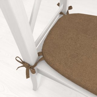 Oblý podsedák z imitácie brúsenej kože Alcantara ALC-015 Svetlo hnedý - 39x37x3 cm - detail 1 - Biante.sk