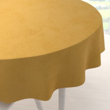 Sametový kulatý ubrus Velvet Premium SVP-009 Hořčicový - Biante.cz