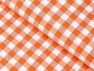 Dekorační látka Rebeka RE-005 Oranžovo-bílá kostka střední - šířka 140 cm - Biante.cz Dekorační látka Rebeka RE-005 Oranžovo-bílá kostka střední - šířka 140 cm - Biante.cz