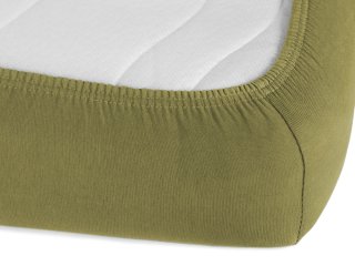 Jersey napínacie prestieradlo na vysoký matrac JR-020 Olivové - detail 1 - Biante.sk Jersey napínacie prestieradlo na vysoký matrac JR-020 Olivové - detail 1 - Biante.sk