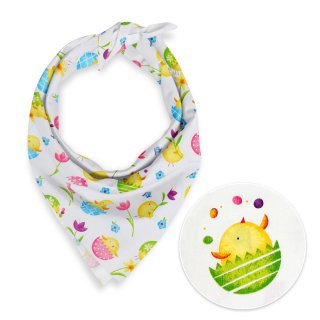 Detská bavlnená šatka Sandra SA-074 Žlté kuriatka - Biante.sk