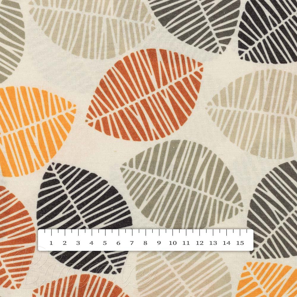 Dekorační látka PML-072 Podzimní listy na krémovém - šířka 150 cm - detail 5 - Biante.cz