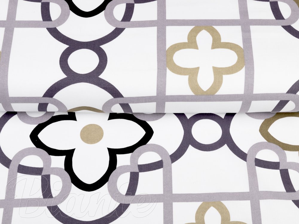 Bavlněná látka/plátno Sandra SA-420 Šedý a khaki designový vzor na bílém - šířka 220 cm - detail 2 - Biante.cz Bavlněná látka/plátno Sandra SA-420 Šedý a khaki designový vzor na bílém - šířka 220 cm - detail 2 - Biante.cz
