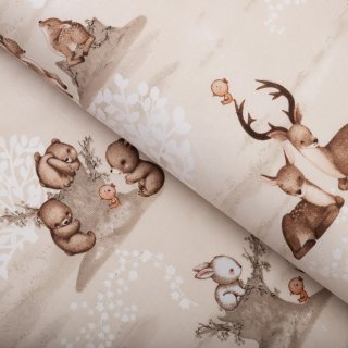 Detská bavlnená látka/plátno Sandra SA-698 Hnedé lesné zvieratká na béžovom - šírka 160 cm - Biante.sk Detská bavlnená látka/plátno Sandra SA-698 Hnedé lesné zvieratká na béžovom - šírka 160 cm - Biante.sk