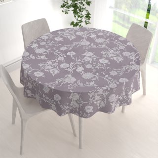 Dekorační kulatý ubrus PM-045 Zámecké květy na pastelově fialovém - detail 1 - Biante.cz