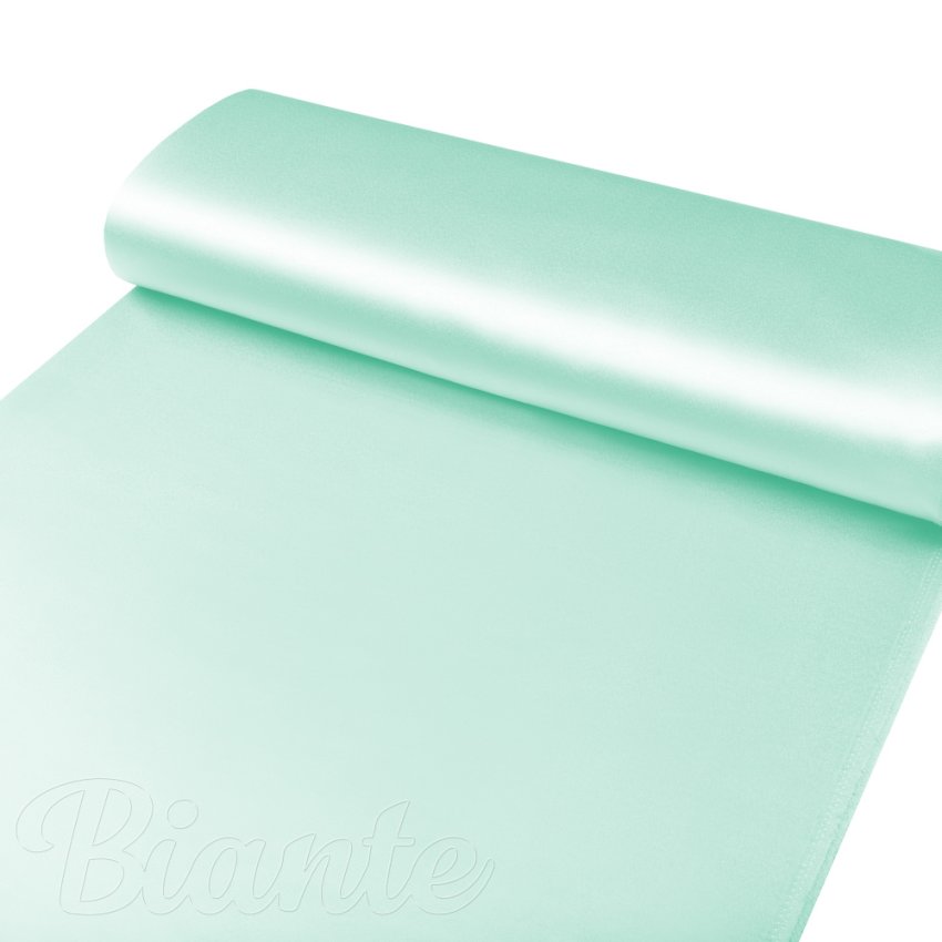 Látka polyesterový satén LUX-059 Světle mintová - šířka 150 cm - detail 3 - Biante.cz