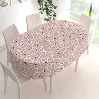 Bavlněný oválný ubrus Sandra SA-483 Hnědorůžové designové květy na bílém - detail 1 - Biante.cz Bavlněný oválný ubrus Sandra SA-483 Hnědorůžové designové květy na bílém - detail 1 - Biante.cz