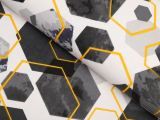 Bavlnená látka/plátno Sandra SA-568 Sivo-modrofialové mramorové hexagóny na bielom - šírka 160 cm - Biante.sk Bavlnená látka/plátno Sandra SA-568 Sivo-modrofialové mramorové hexagóny na bielom - šírka 160 cm - Biante.sk