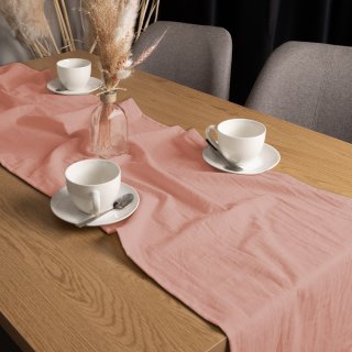 Lněný běhoun na stůl LEN-021 Světle starorůžový - detail 1 - Biante.cz Lněný běhoun na stůl LEN-021 Světle starorůžový - detail 1 - Biante.cz
