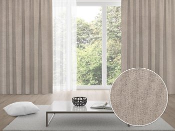 100% zatemňovací závěs Blackout BKL-603 Světle hnědý režný - šířka 140 cm - Biante.cz