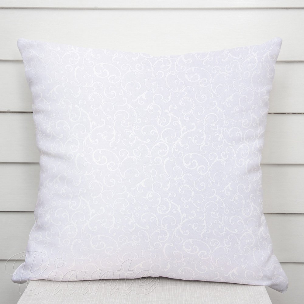 Dekorační povlak na polštář TF-078 Ornamenty - studená bílá - Biante.cz