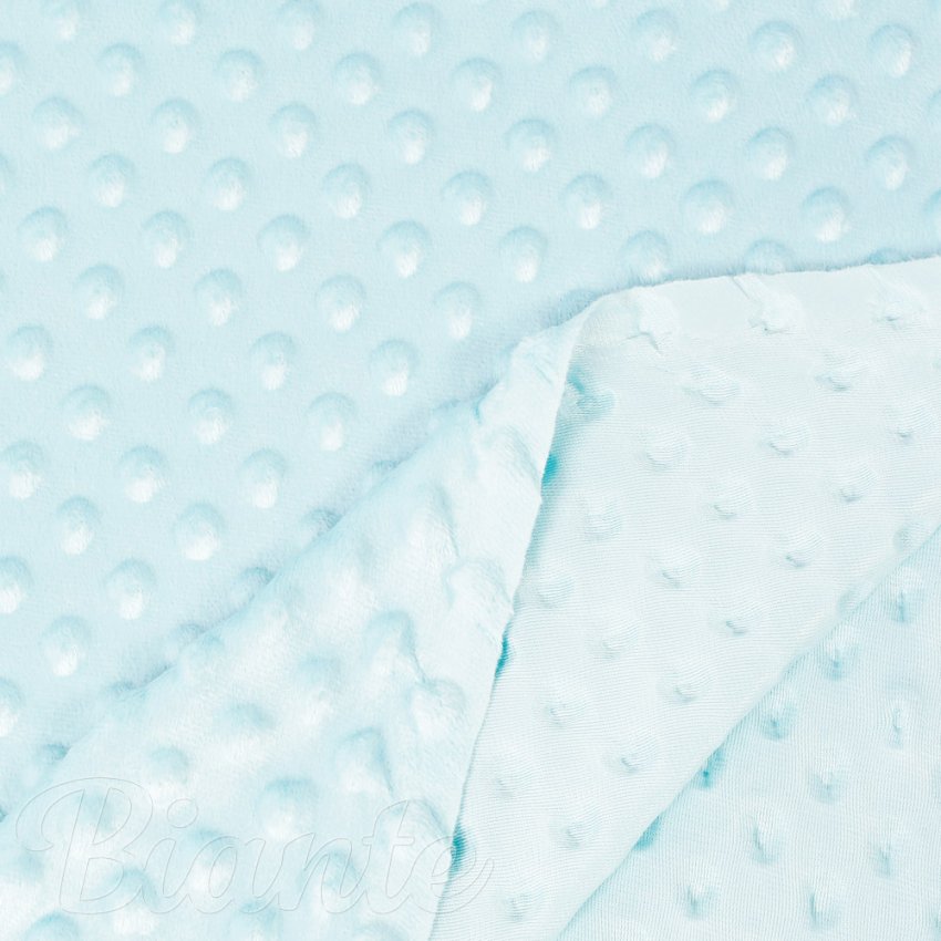 Dětská látka Minky 3D puntíky MKP-013 Ledová modrá - šířka 150 cm - detail 3 - Biante.cz