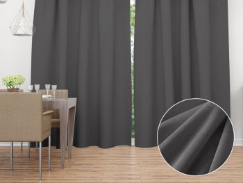 Sametový závěs na míru Velvet Premium SVP-017 Tmavě šedý - Biante.cz Sametový závěs na míru Velvet Premium SVP-017 Tmavě šedý - Biante.cz