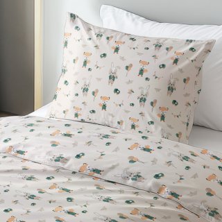 Dětské bavlněné ložní povlečení Sandra SA-701 Zajíčci a lišky s balónky - zelené na světle béžovém - detail 1 - Biante.cz Dětské bavlněné ložní povlečení Sandra SA-701 Zajíčci a lišky s balónky - zelené na světle béžovém - detail 1 - Biante.cz