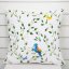 Bavlněný povlak na polštář Sandra SA-501 Modří ptáčci a větvičky na bílém - Biante.cz