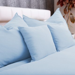 Mušelínové posteľné obliečky Nature MSN-086 Bledo modré - detail 1 - Biante.sk