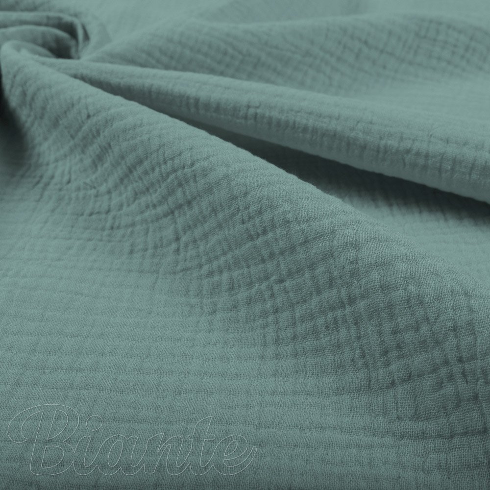 Mušelín dvojitá gázovina MSN-047 Pastelově modrozelená - metráž šířka 160 cm - detail 6 - Biante.cz