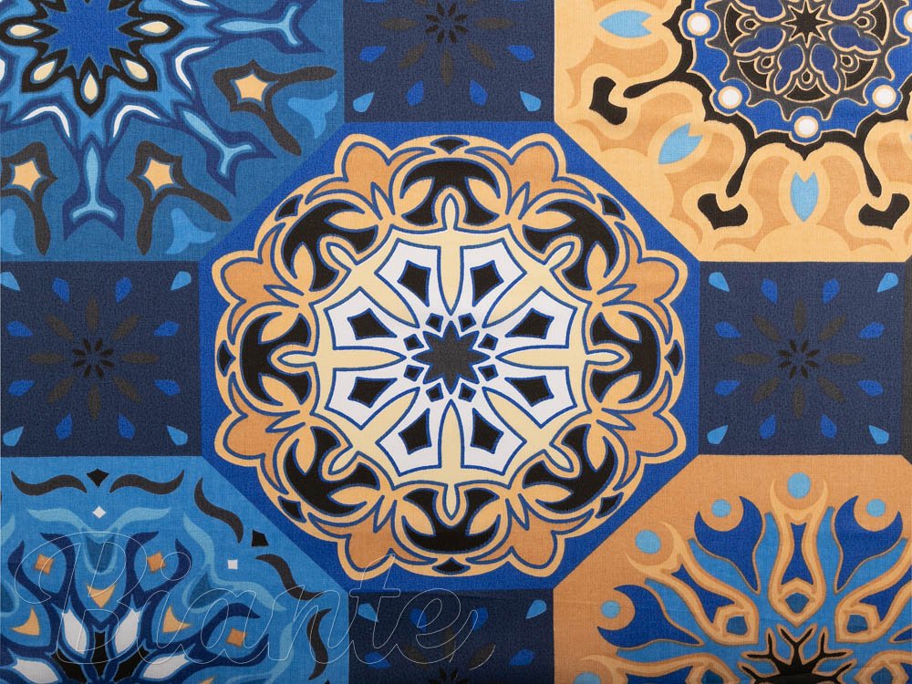 Bavlněná látka/plátno Sandra SA-448 Modro-oranžové marocké dlaždice - šířka 160 cm - detail 5 - Biante.cz Bavlněná látka/plátno Sandra SA-448 Modro-oranžové marocké dlaždice - šířka 160 cm - detail 5 - Biante.cz