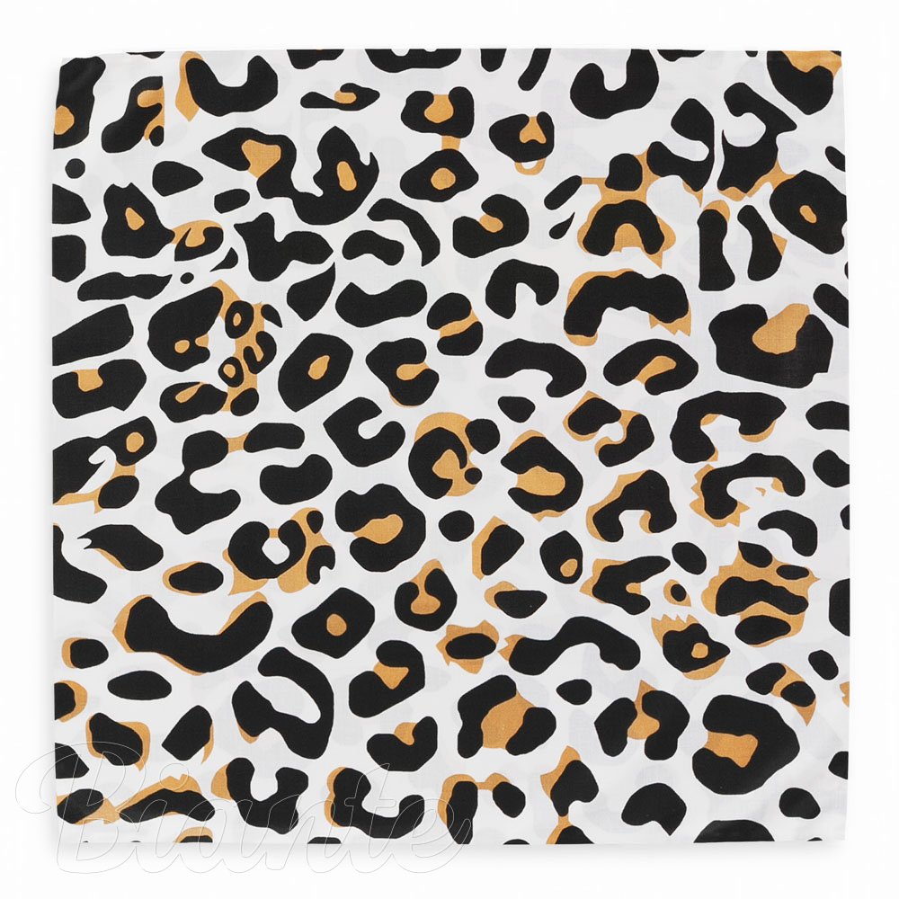 Bavlněný šátek Sandra SA-409 Leopardí vzor na bílém - detail 2 - Biante.cz