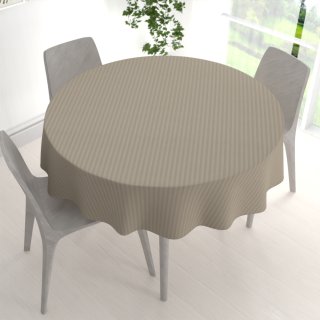 Damaškový kulatý ubrus Atlas Gradl DM-022 Latte - proužky 1 cm - detail 1 - Biante.cz