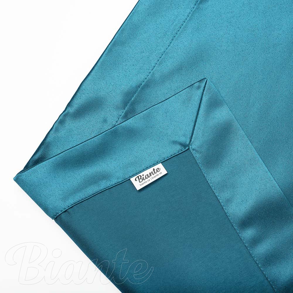 Saténový přehoz/běhoun na postel Satén LUX-033 Petrolejově modrý - detail 1 - Biante.cz