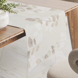Bavlněný běhoun na stůl Sandra SA-681 Eukalyptové listy na světlém pastelově zeleném - Biante.cz Bavlněný běhoun na stůl Sandra SA-681 Eukalyptové listy na světlém pastelově zeleném - Biante.cz