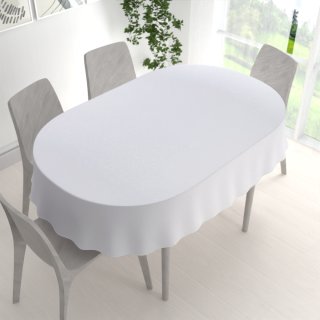 Teflonový oválný ubrus TF-078 Ornamenty - studená bílá - detail 1 - Biante.cz