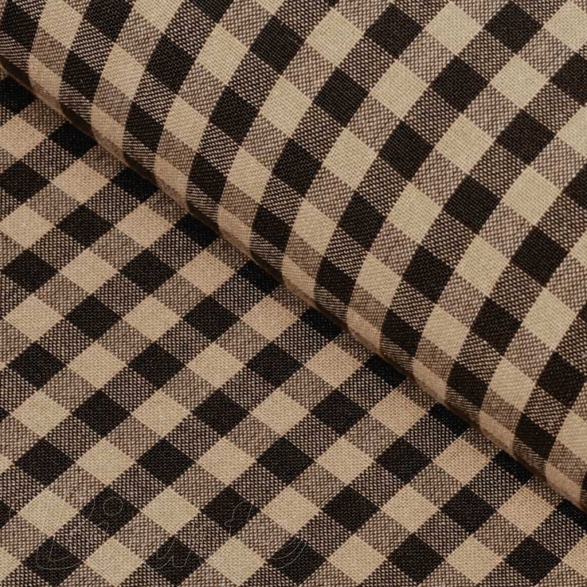 Bavlnená látka Olivia OL-019 Hnedo-béžová kocka malá - šírka 150 cm - Biante.sk