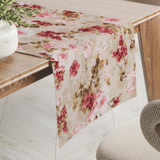 Dekorační běhoun na stůl Leona LN-167 Plané růže na béžovém - Biante.cz Dekorační běhoun na stůl Leona LN-167 Plané růže na béžovém - Biante.cz
