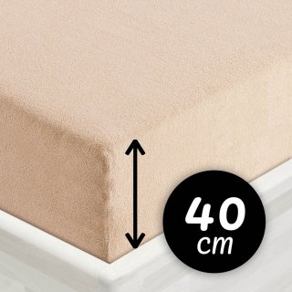 Froté napínací prostěradlo na extra vysokou matraci FR-033 Béžové - Biante.cz