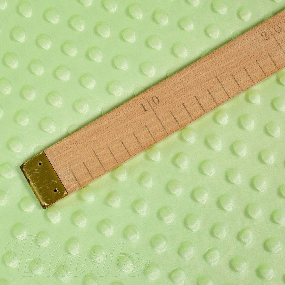 Dětská látka Minky 3D puntíky MKP-005 Pastelová světle zelená - šířka 150 cm - detail 5 - Biante.cz