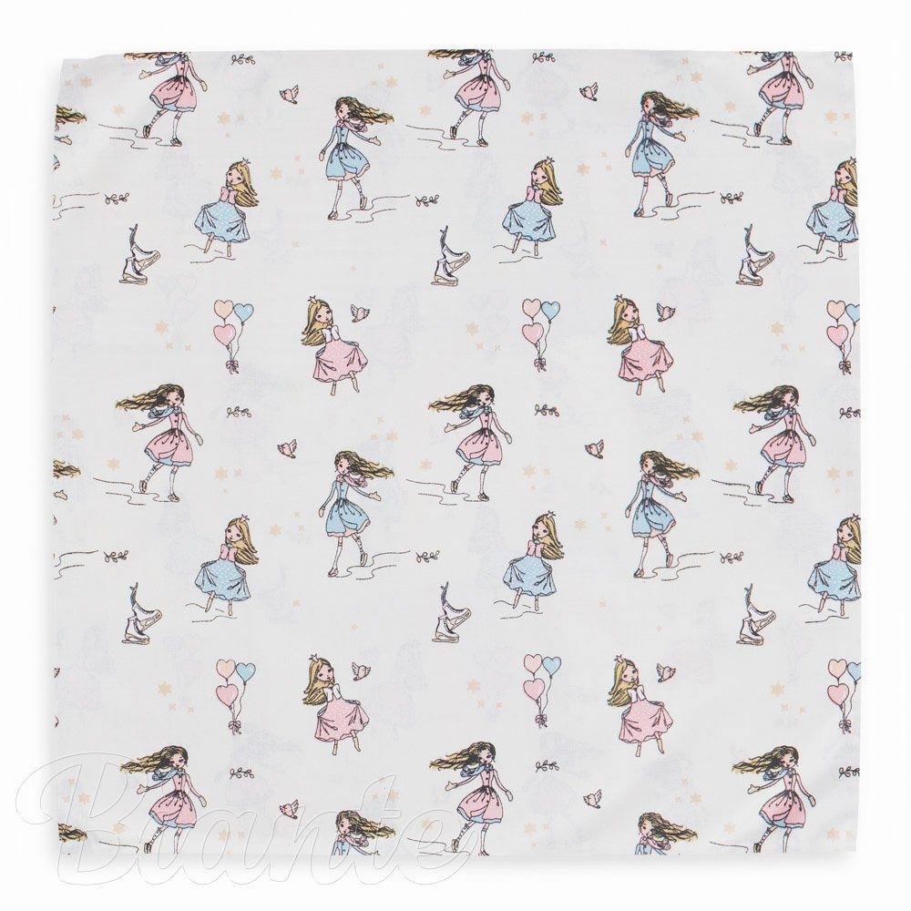 Dětský bavlněný šátek Sandra SA-261 Krasobruslařky na krémovém - detail 2 - Biante.cz