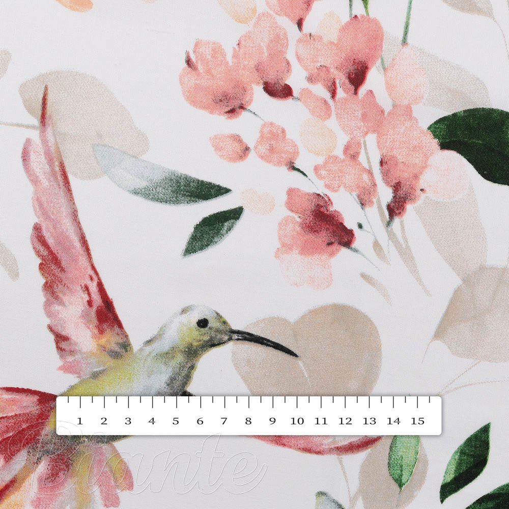 Bavlněná látka/plátno Sandra SA-432 Ptáci mezi květy - šířka 160 cm - detail 3 - Biante.cz