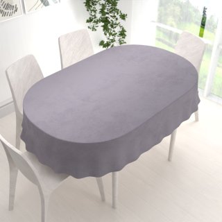 Sametový oválný ubrus Velvet Premium SVP-013 Šedý - detail 1 - Biante.cz Sametový oválný ubrus Velvet Premium SVP-013 Šedý - detail 1 - Biante.cz