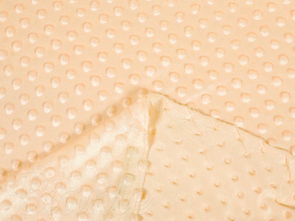 Dětská látka Minky 3D puntíky MKP-006 Světle meruňková - šířka 150 cm - detail 3 - Biante.cz Dětská látka Minky 3D puntíky MKP-006 Světle meruňková - šířka 150 cm - detail 3 - Biante.cz