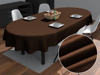 Oválný ubrus/imitace broušené kůže Alcantara ALC-013 Hnědý - Biante.cz Oválný ubrus/imitace broušené kůže Alcantara ALC-013 Hnědý - Biante.cz