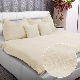 Mušelínové ložní povlečení Nature MSN-080 Krémové - Biante.cz Mušelínové ložní povlečení Nature MSN-080 Krémové - Biante.cz