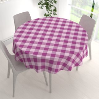 Bavlněný kulatý ubrus Olivia OL-021 Fialová kostka velká - detail 1 - Biante.cz
