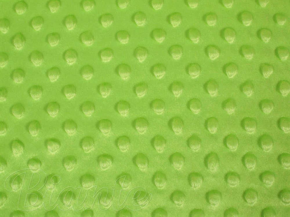 Dětská látka Minky 3D puntíky MKP-007 Hráškově zelená - šířka 150 cm - detail 6 - Biante.cz