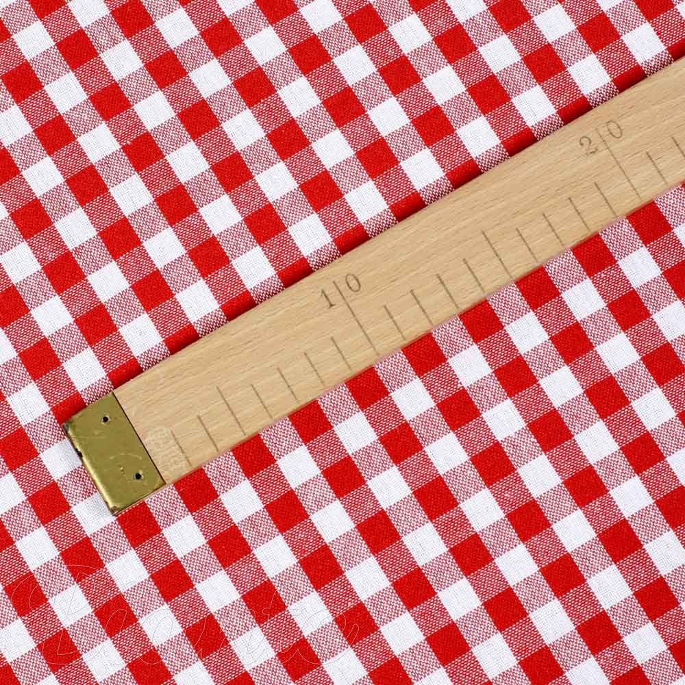 Bavlněná látka Olivia OL-008 Červeno-bílá kostka malá - šířka 150 cm - detail 4 - Biante.cz