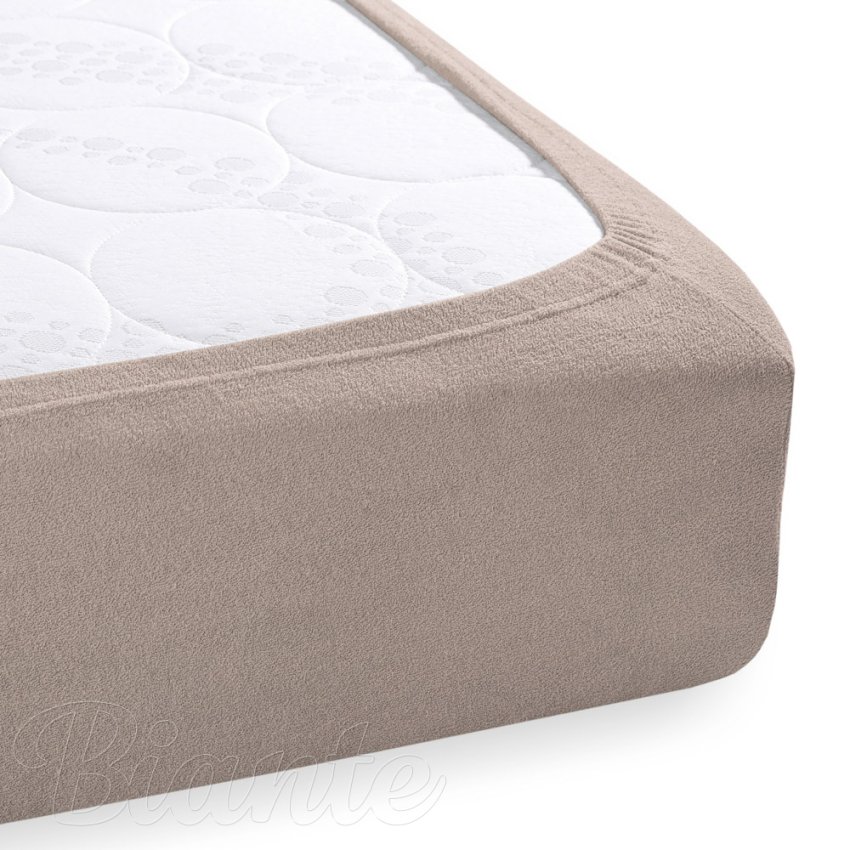 Froté napínací prostěradlo na extra vysokou matraci FR-027 Šedohnědé - detail 1 - Biante.cz