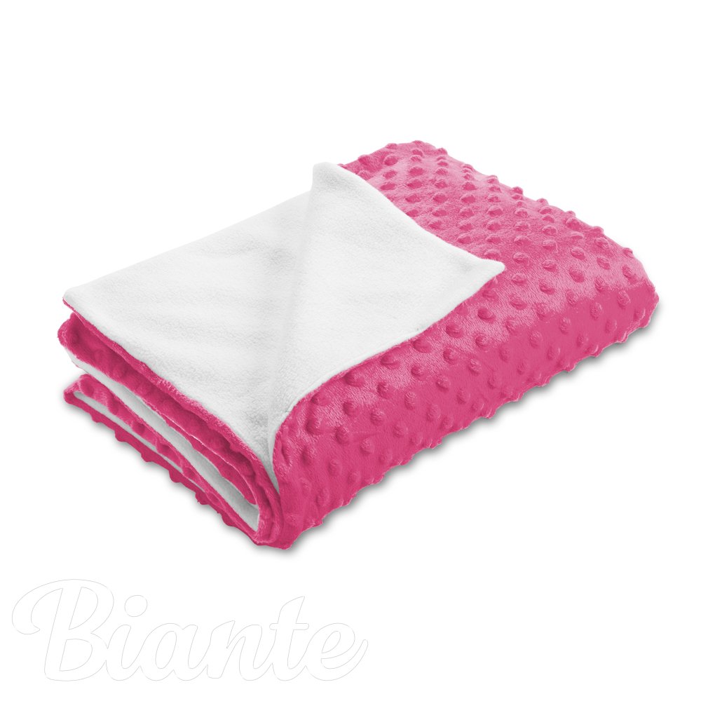 Dětská oboustranná deka Minky puntíky/Polar MKP-020 Růžovo fialová - Biante.cz