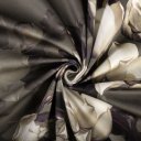 Sametová látka Tamara TMR-034 Květy gardénie na hnědošedém - šířka 140 cm - detail 2 - Biante.cz